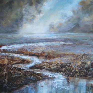 JurassiCoast, acrylic painting by Judith Yates